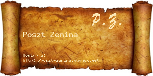 Poszt Zenina névjegykártya